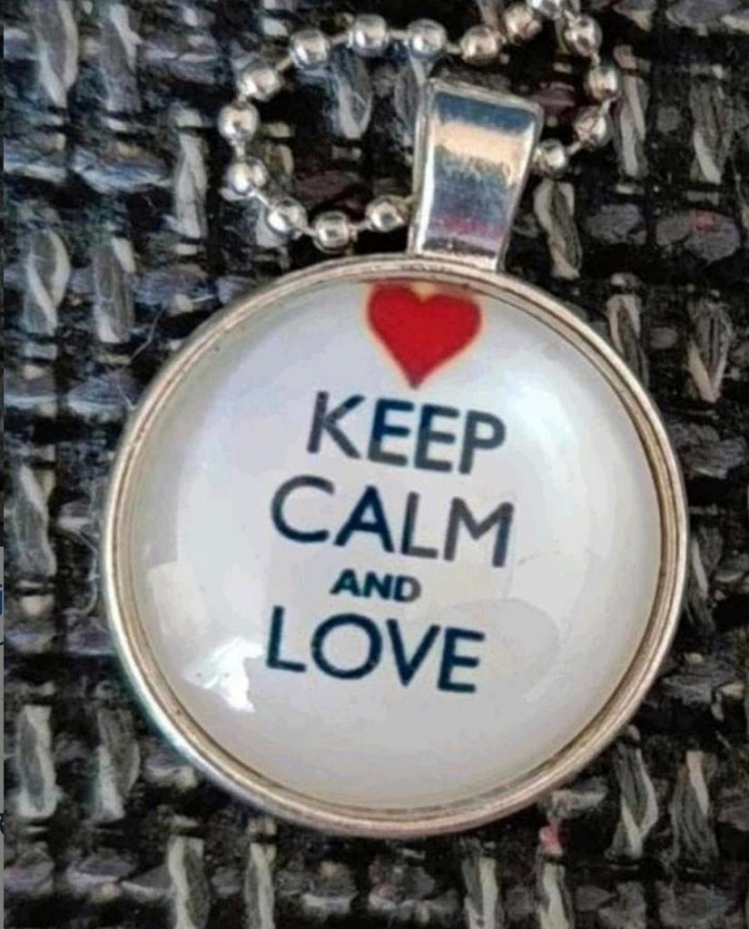 Ketting keep calm and love, Verzenden, Nieuw, Zilver, Met hanger