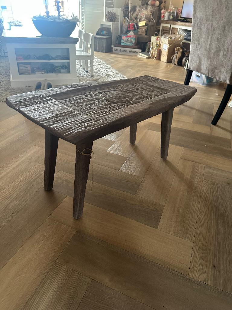 Bijzettafel Stoer & Sober, Vierkant, Zo goed als nieuw, 75 cm of meer, Hout