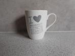 Mok 300 ml. ILove Breakfast, Lunch, Dinner Zilver Riverdale, Huis en Inrichting, Keuken | Servies, Ophalen of Verzenden, Zo goed als nieuw