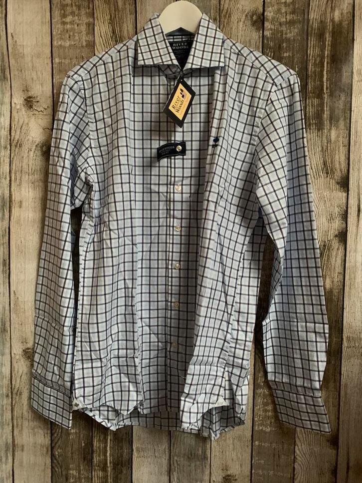 Nieuw mooi geblokt overhemd van River Woods (Maat S), Kleding | Heren, Overhemden, Nieuw, Halswijdte 38 (S) of kleiner, Overige kleuren
