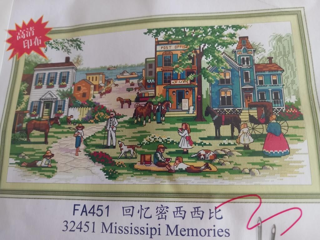 Joy Sunday Kruissteekpakket Mississippi Memories 14CT Aida, Ophalen of Verzenden, Nieuw, Handborduren, Borduurpakket