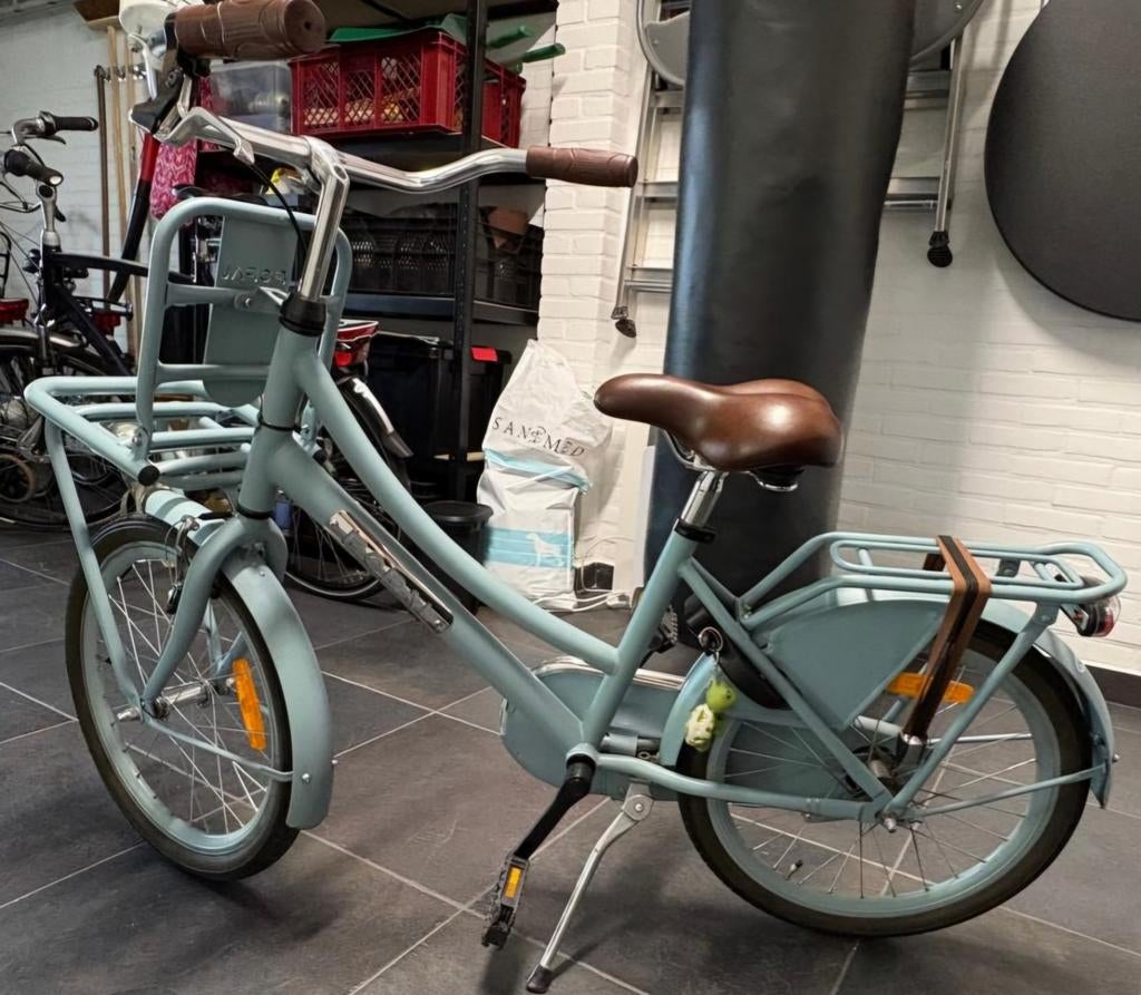 Lichtblauwe meisjesfiets (popal) 20 inch met voordrager, Ophalen, Terugtraprem, Gebruikt, Popal transport fiets