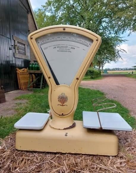 Oude antieke kruidenier weegschaal Jan Molenschot Breda Ok, Gebruikt, T, Ophalen of Verzenden, N