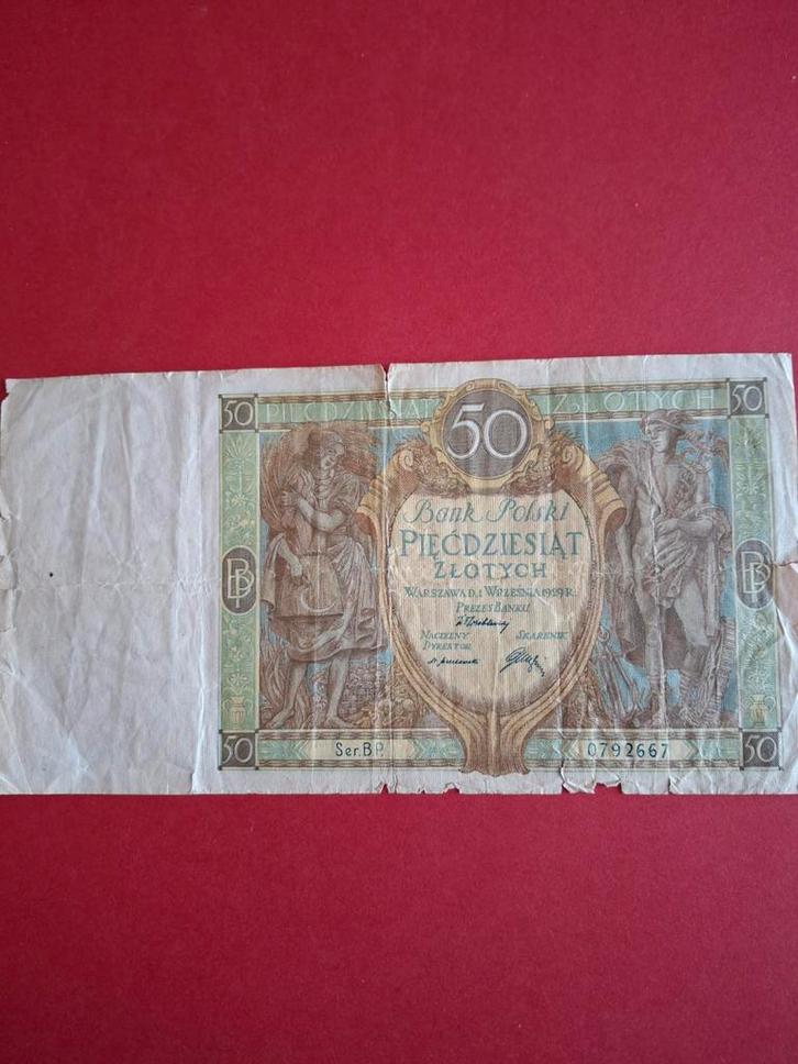 Polen 50 Zlotych biljet 1929, Postzegels en Munten, Bankbiljetten | Europa | Niet-Eurobiljetten, Los biljet, Polen, Ophalen of Verzenden