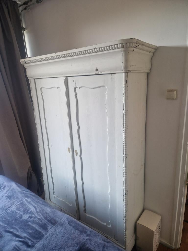 Vintage Franse Brocante Kast - Beschadigd, Ophalen