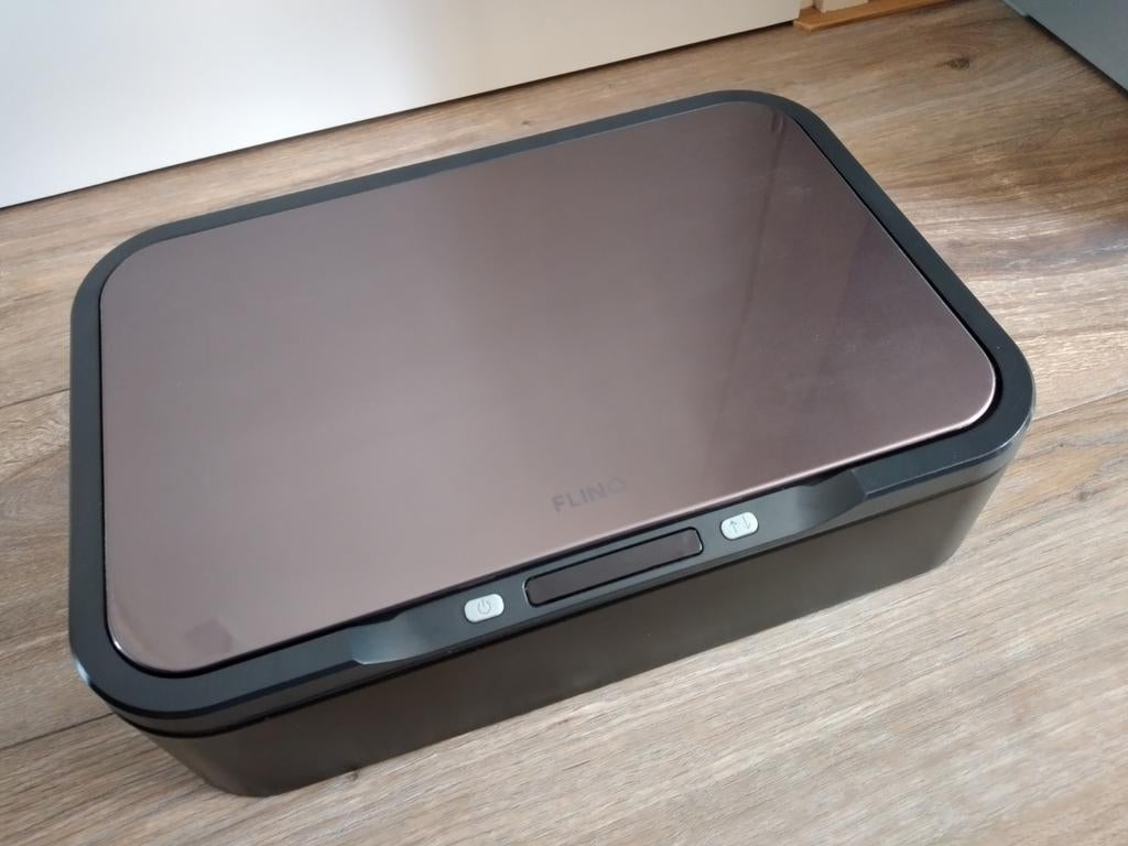 Flinq sensor afvalbak deksel mat zwart, Ophalen of Verzenden, Zo goed als nieuw, Minder dan 10 liter, Rvs