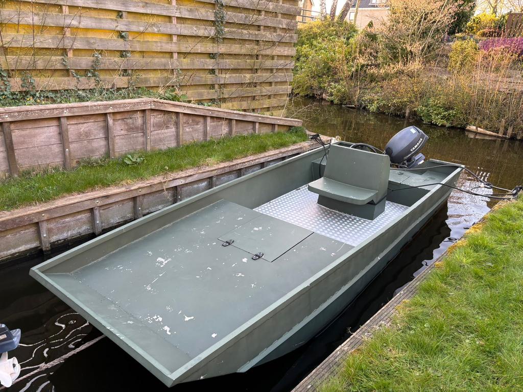 Aluminium boot met Yamaha 25 pk 4 takt buitenboordmotor, Watersport en Boten, Ophalen, 10 tot 30 pk, Gebruikt, Aluminium