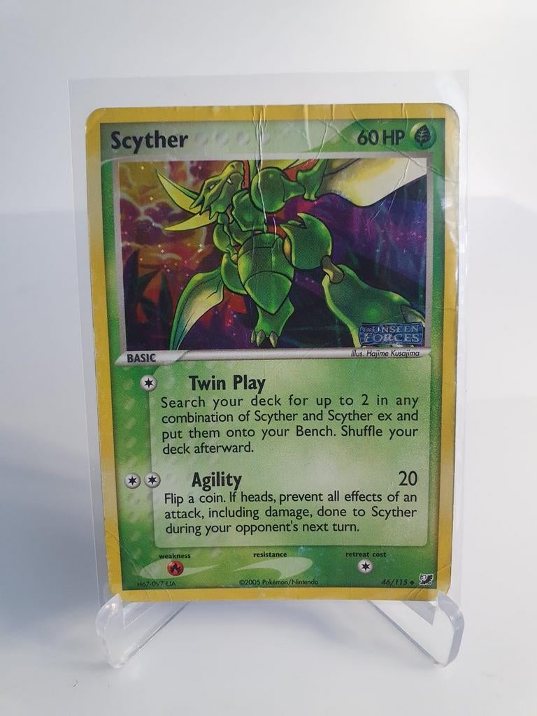 POKEMON KAART; SCYTHER, 46/115, HOLO, Ophalen of Verzenden, Zo goed als nieuw