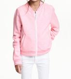 H&M sweatvest vest bomber jas roze gemeleerd maat 158-164, Meisje, Trui of Vest, H&M, Nieuw