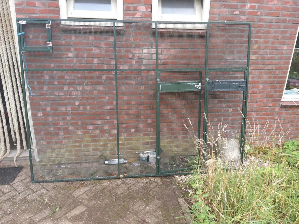 Volière L =2000 x B =2000 x H= 1770 mm groen aluminium,, Ophalen, Gebruikt, Aluminium, Volière