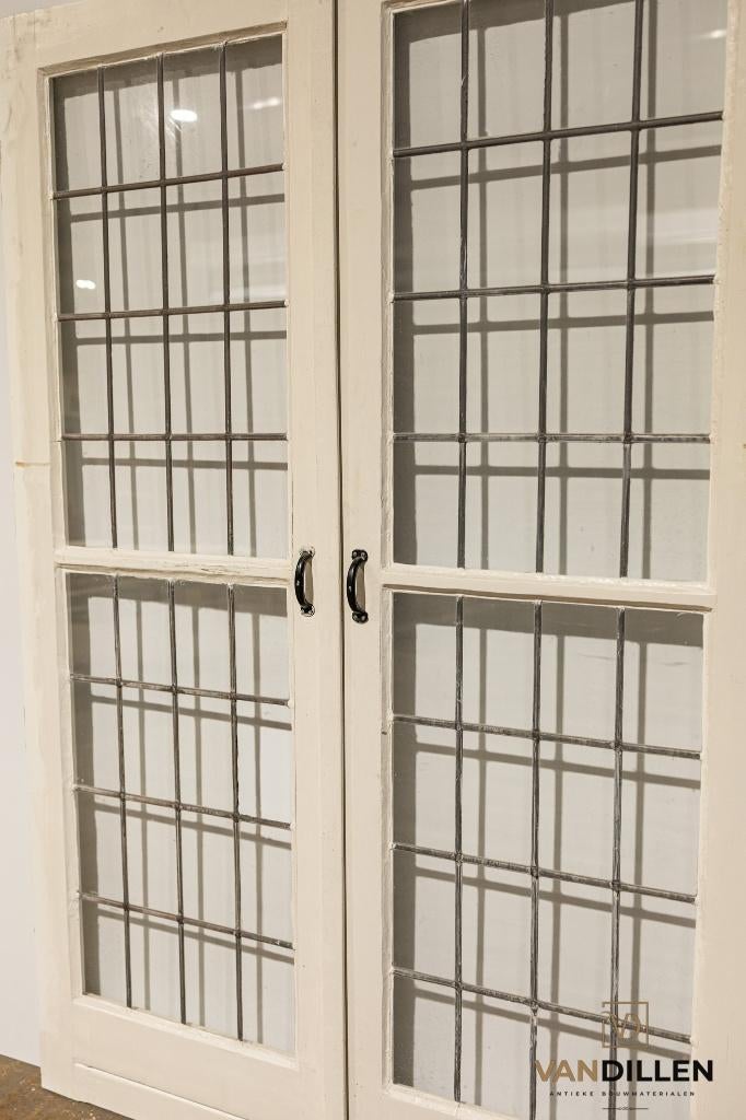 Klein formaat oude ensuite schuifdeuren met glas in lood, Ophalen, Gebruikt, 120 cm of meer, Binnendeur