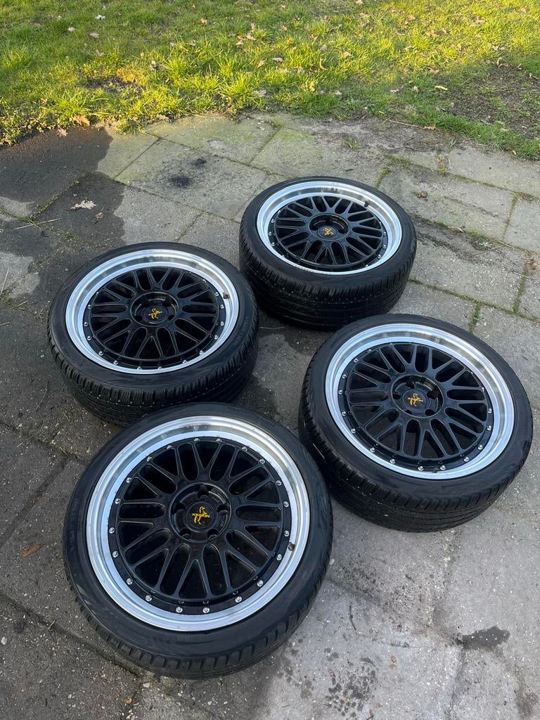 Keskin KT Retro 19 inch 5x112 velgen met banden, Gebruikt, Banden en Velgen, 235 mm, Zomerbanden