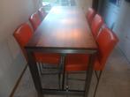 Bert Plantagie eetkamerset met 6 stoelen, Ophalen, Gebruikt, Modern, Industrieel, 6 tot 8 stoelen