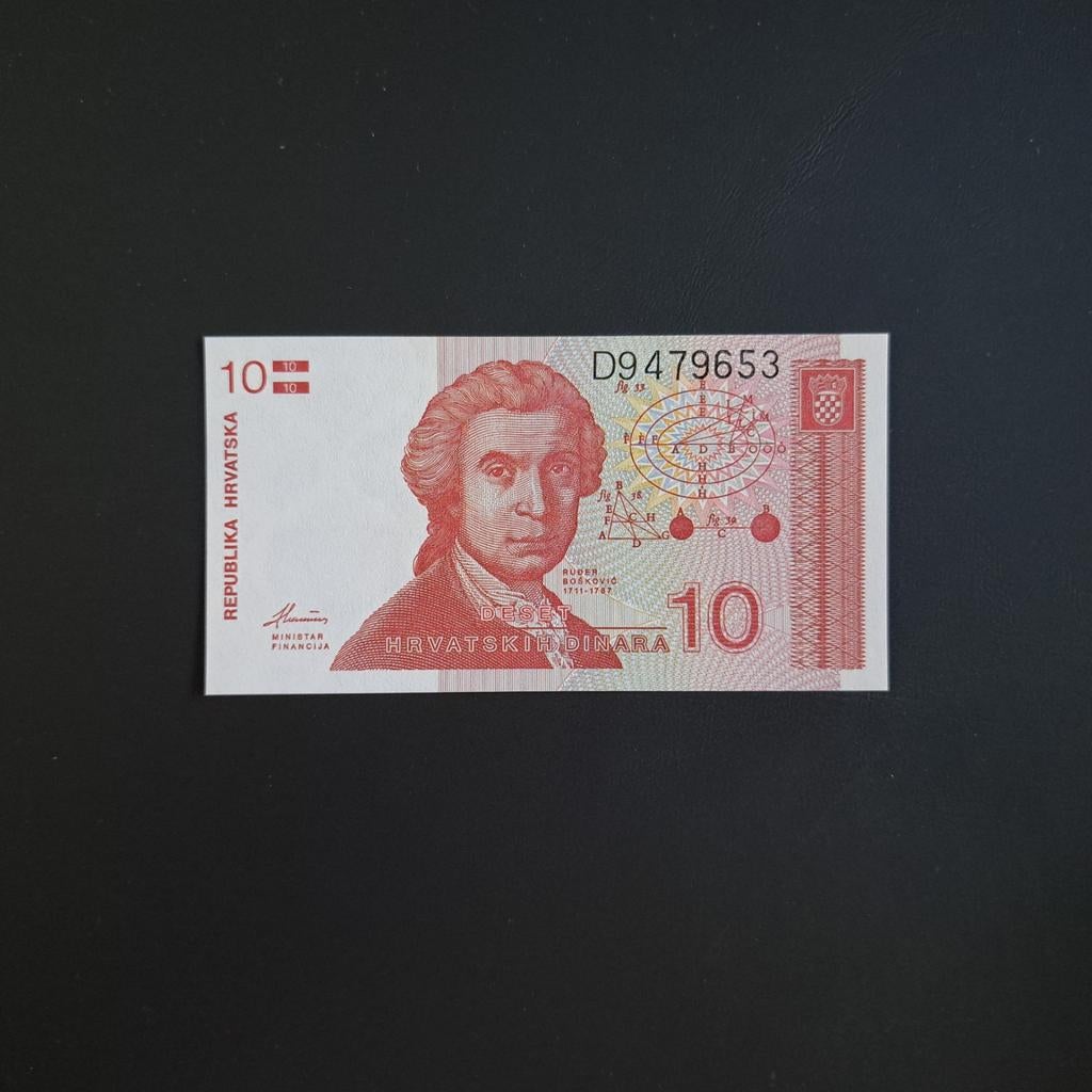 10 dinar Kroatië #023, Verzenden, Overige landen, Los biljet