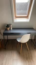 Anthraciet kleurig bureau met 2 lades, Huis en Inrichting, Ophalen, Gebruikt, Bureau