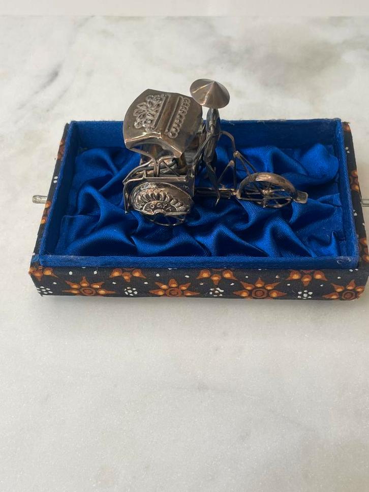 Prachtige zilveren riksja, Antiek en Kunst, Antiek | Goud en Zilver, Ophalen of Verzenden