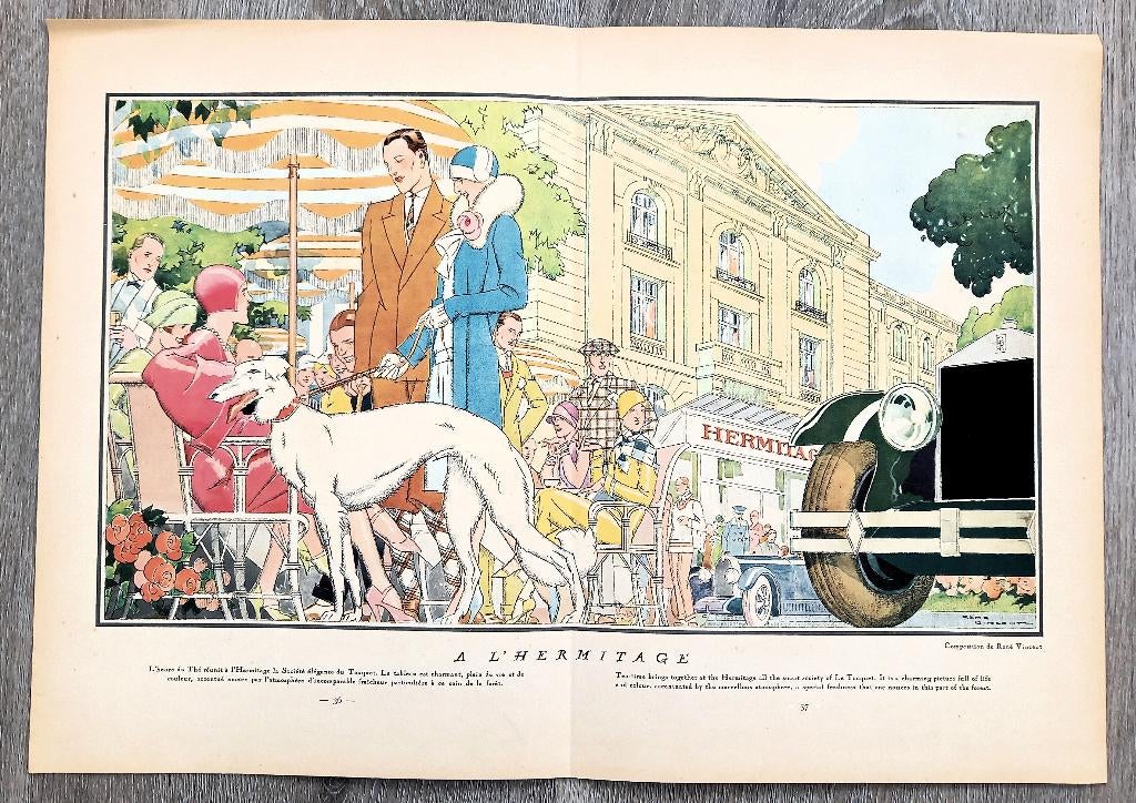 Art Deco illustraties door René Vincent en Hemjic - Bolzoi, Ophalen of Verzenden