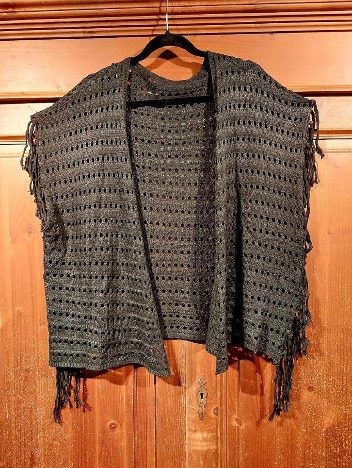 zwart Boho vestje met franjes One size, Kleding | Dames, Grote Maten, Nieuw, Trui of Vest, Zwart, Ophalen of Verzenden