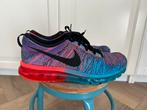 Nike Flyknit Max Blue Lagoon bright crimson maat 47, Blauw, Ophalen of Verzenden, Zo goed als nieuw, Sneakers of Gympen