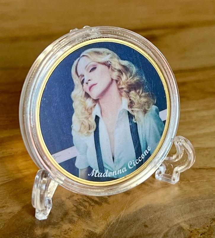 Madonna 24kt goud vergulde herdenkingsmunt +standaard (7, Verzamelen, Muziek, Artiesten en Beroemdheden, Nieuw, Overige typen