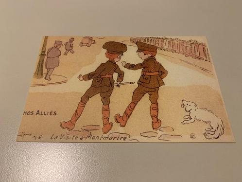 Ansichtkaart - Militair, Prent, la visite a Montmartre, Verzamelen, Ansichtkaarten | Themakaarten, Ongelopen, Politiek en Historie