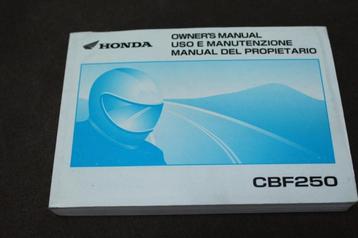Honda CBF250 2005 motorcycle owner's manual CBF 250 beschikbaar voor biedingen