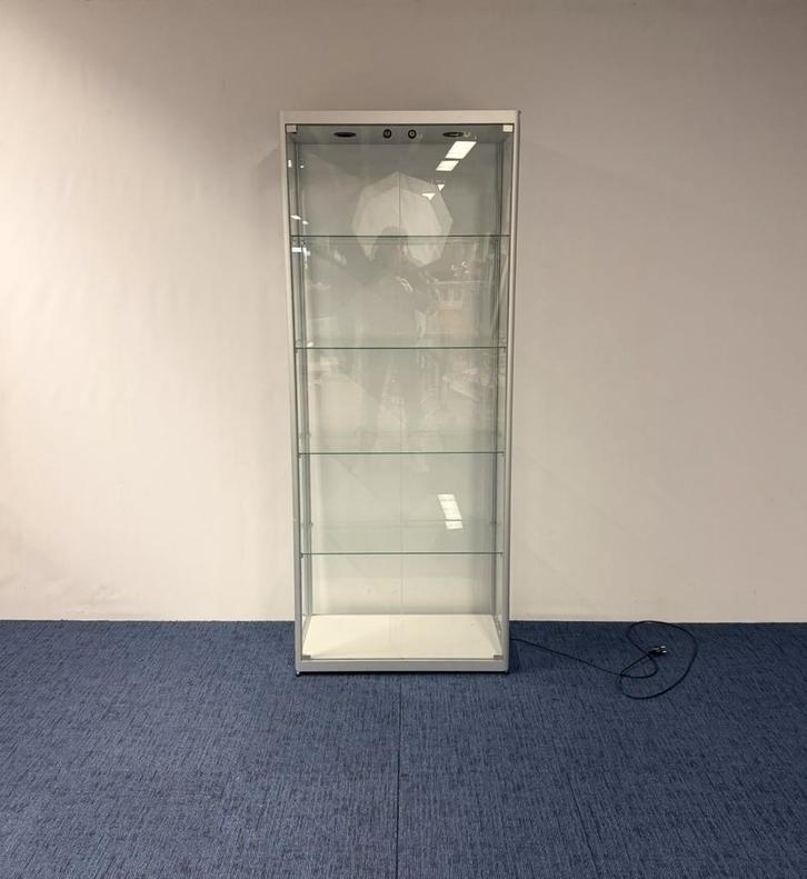 Glazen vitrinekast - H 200 x B 80 x D 40 cm., Huis en Inrichting, Kasten | Vitrinekasten, Gebruikt, 200 cm of meer, 50 tot 100 cm