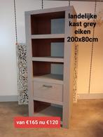 Landelijke kast grey eiken 200x80cm van €165 nu voor €120, Huis en Inrichting, Kasten | Boekenkasten, Eikenhout, ., Industrieel landelijk koloniaal boheems barok brocante