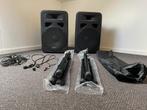 SkyTec set SP1500A 15 inch actieve luidsprekers 800W, Zo goed als nieuw, 120 watt of meer, Front, Rear of Stereo speakers, Ophalen