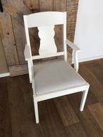 Ingatorp Ikea witte stoel met armleuningen, Huis en Inrichting, Wit, Zo goed als nieuw, Hout, Eén