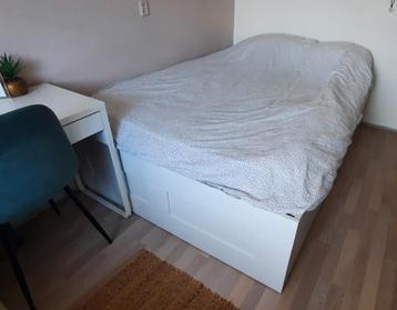 Wit 2-persoonsbed Ikea Brimnes (gebruikt)  beschikbaar voor biedingen