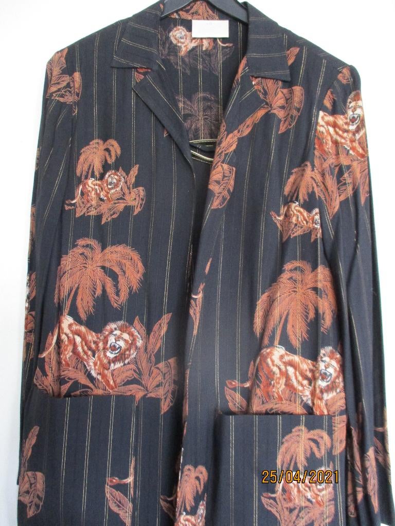 Apart kostuum, jasje/pantalon en top met print, Kostuum of Pak, Zwart, Zo goed als nieuw, Ophalen