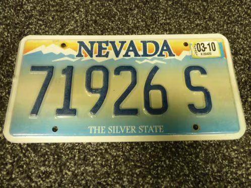 Kentekenplaat licenseplate Nevada relief USA, Verzamelen, Automerken, Motoren en Formule 1, Gebruikt, Auto's, Verzenden