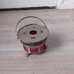 Oud theelichtje met oranje glas, Antiek en Kunst, Ophalen of Verzenden