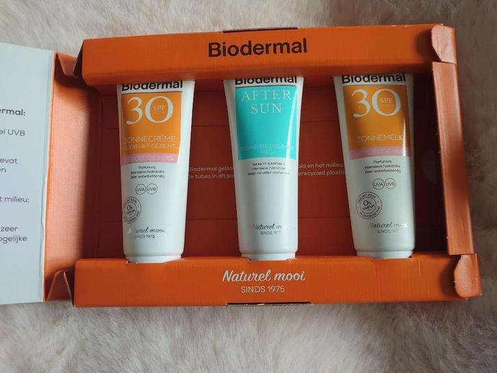 giftset Biodermal Nieuw, Sieraden, Tassen en Uiterlijk, Uiterlijk | Lichaamsverzorging, Nieuw, Zonnebrand of After Sun, Ophalen of Verzenden