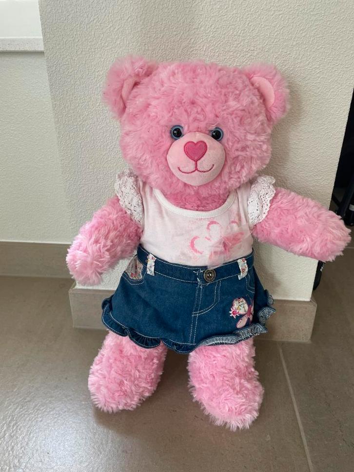 Build-A-Bear Roze Beer met Kleding, Kinderen en Baby's, Speelgoed | Knuffels en Pluche, Zo goed als nieuw, Beer, Ophalen of Verzenden
