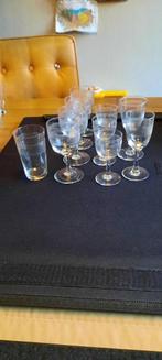 Vintage geslepen glazen, Antiek en Kunst, Antiek | Glas en Kristal, Ophalen