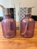 2x Glazen roze  kleurig Olielamp, Ophalen of Verzenden, Zo goed als nieuw, Overige vormen, Glas