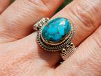 Vanoli 925 zilveren ring met koper turquoise maat 18,5, Sieraden, Tassen en Uiterlijk, Ringen, Daiva1973@hotmail.com, Vanoli, Blauw