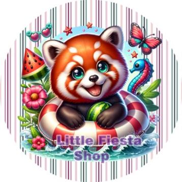 LF6388 icing frosting rode panda 20cm eetbare taart print  beschikbaar voor biedingen