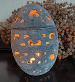 Windlicht ei landelijke stijl, Ophalen of Verzenden, Zo goed als nieuw, Overige materialen, Minder dan 25 cm