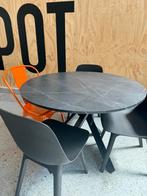 Ikea Mariedamm eettafel, zwart marmerpatroon (4 stuks!), Huis en Inrichting, Ophalen, 100 tot 150 cm, 50 tot 100 cm, Zo goed als nieuw