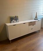 Dressoir Delta/ Tvilum - wit/ eikenkleur 81,7x195,6x39,1, Ophalen, Zo goed als nieuw, 25 tot 50 cm