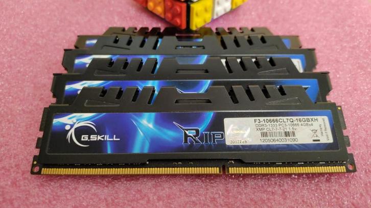 G.Skill RipjawsX F3-10666CL7Q-16GBXH DDR3 Geheugen, Computers en Software, RAM geheugen, Zo goed als nieuw, Desktop, 16 GB, DDR3