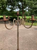 Prachtige smeedijzeren brocante kaarsenkandelaar, Antiek en Kunst, Ophalen of Verzenden