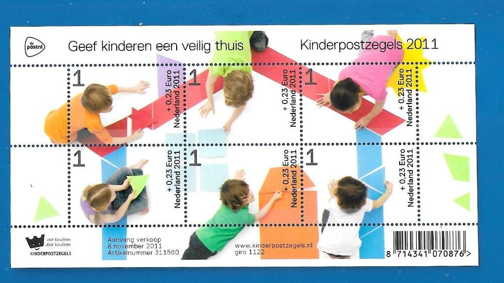 Kinderpostzegels 2011 - Geef kinderen een veilig thuis, Verzenden, Na 1940, Postfris