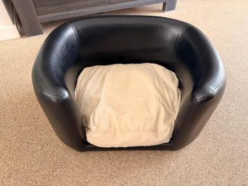 Hondensofa Leatherlook zwart met kussen 67x54x38cm beschikbaar voor biedingen