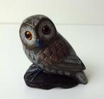 Kunststof composiet beeldje van uil zwart met grijs 9185-g, Ophalen of Verzenden