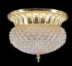 13901 RZB vintage glazen  barok plafoniere plafonniere amber, Huis en Inrichting, Lampen | Plafondlampen, Ophalen of Verzenden