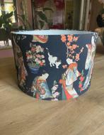 Lampenkap met geisha’s zwart, Zwart, Chinoiserie, Rond, Ophalen of Verzenden